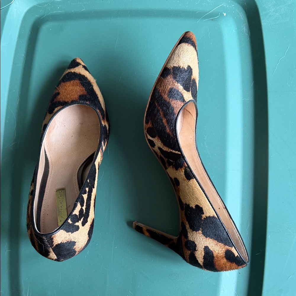 Louise et Cie Leopard-Print Pointed Toe Stilettos in Black and Brown